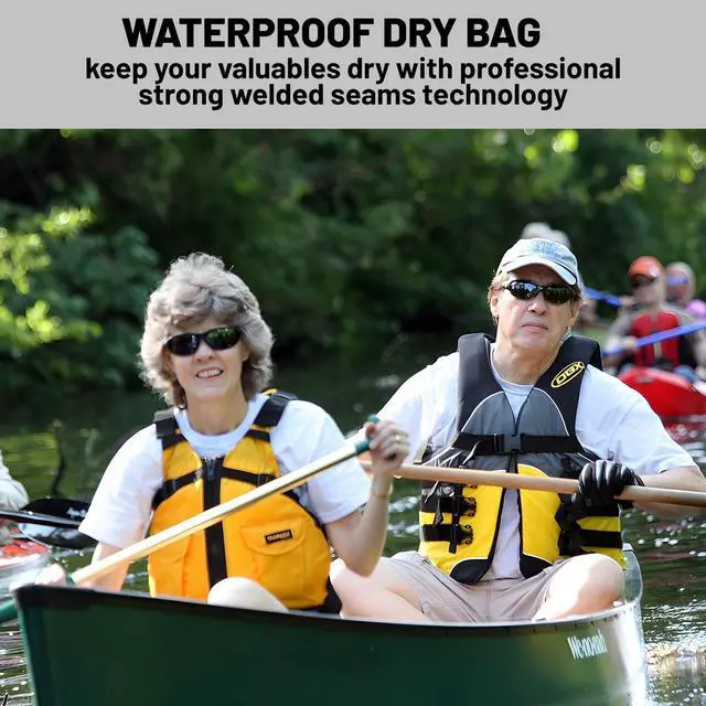 Alt view image 5 of 7 - Waterproof Dry Bag,Roll Top Orange Small Waterproof Backpack 2L/5L/10L/20L/30L/40L Floating Lightweight Bags for Kayaking, Boating, Fishing, Swimming Camping with Waterproof Phone Case