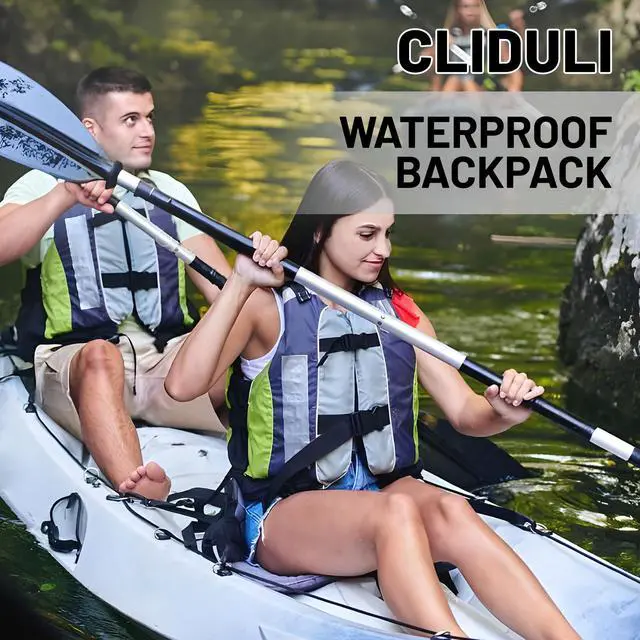 Alt view image 7 of 7 - Waterproof Dry Bag,Roll Top Orange Small Waterproof Backpack 2L/5L/10L/20L/30L/40L Floating Lightweight Bags for Kayaking, Boating, Fishing, Swimming Camping with Waterproof Phone Case