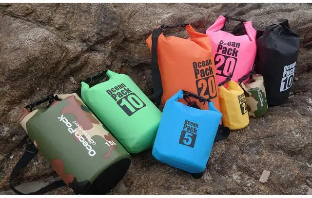 Alt view image 6 of 6 - 2L Black 500D Tarpaulin Heavy-Duty PVC Water Proof Dry Bag Sack for Kayaking/Boating/Canoeing/Fishing/Rafting/Swimming/Camping/Snowboarding