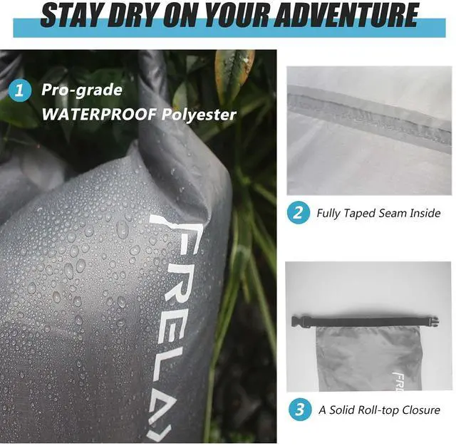 Alt view image 3 of 7 - Dry Bag 3-Pack/5-Pack, Ultralight Dry Sack, Outdoor Bags Keep Gear Dry for Hiking, Backpacking, Kayaking, Camping, Swimming, Boating