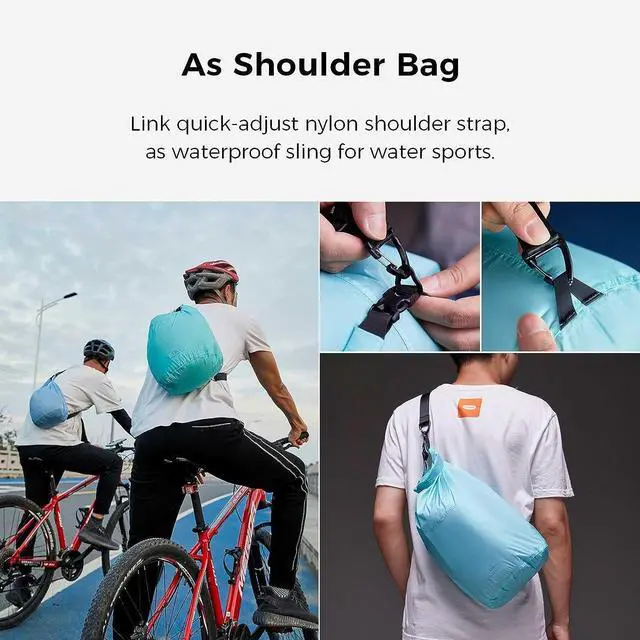 Alt view image 3 of 7 - Ultralight Dry Bags-Waterproof Siliconized Dry Sack Accessory for Lightweight Travel, Boating, Kayaking, Camping, SwimmingGray 2L Shoulder strap not included