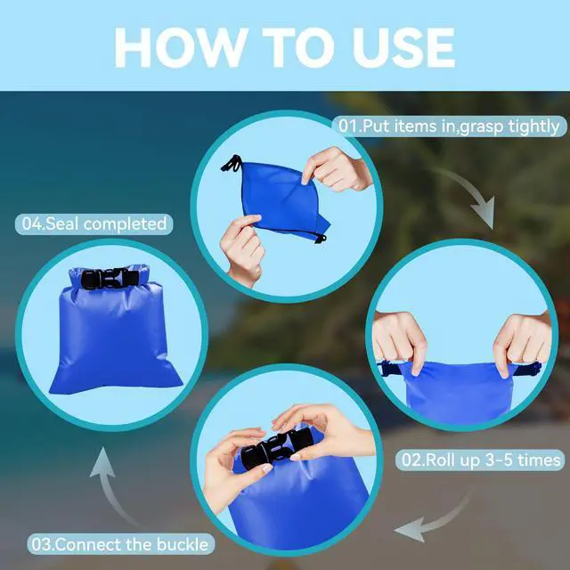 Alt view image 3 of 7 - 6PCS Dry Bags Waterproof, Lightweight Dry Bags for Kayaking WaterproofOutdoor Waterproof Bag for Kayaking Hiking Boating Camping