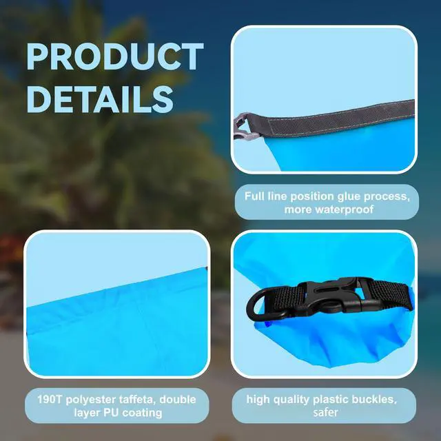 Alt view image 5 of 7 - 6PCS Dry Bags Waterproof, Lightweight Dry Bags for Kayaking WaterproofOutdoor Waterproof Bag for Kayaking Hiking Boating Camping