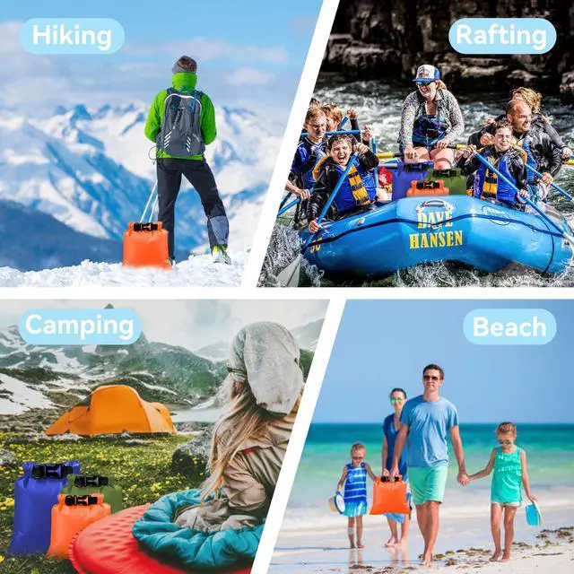 Alt view image 7 of 7 - 6PCS Dry Bags Waterproof, Lightweight Dry Bags for Kayaking WaterproofOutdoor Waterproof Bag for Kayaking Hiking Boating Camping