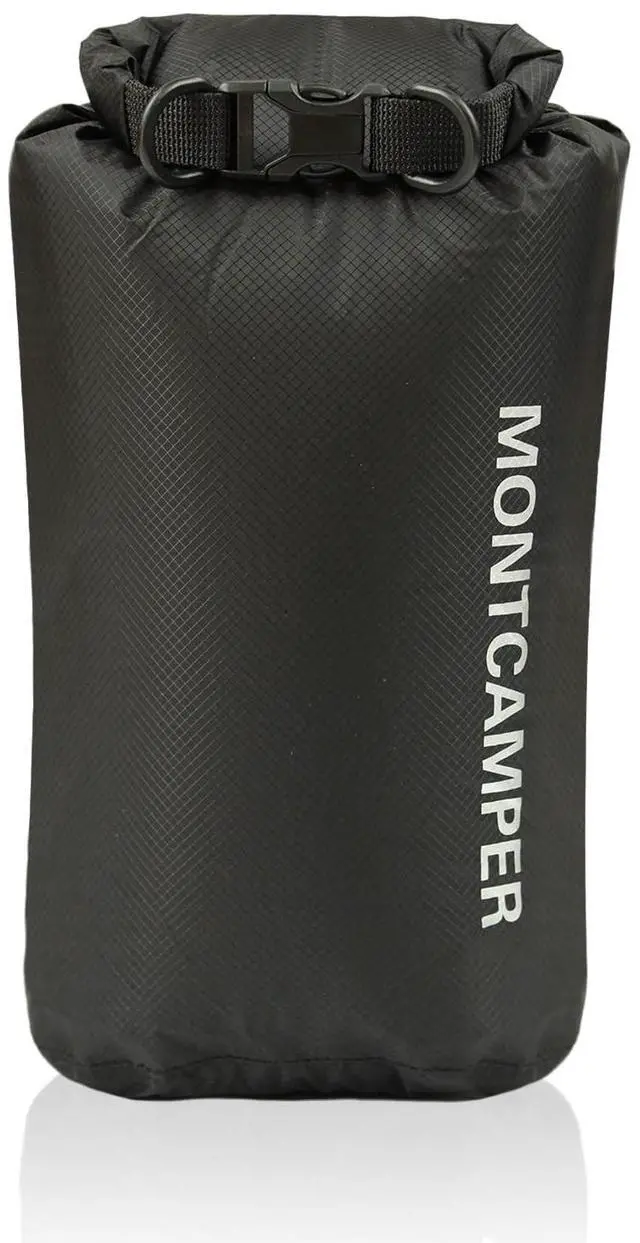 Main image of Waterproof Dry Bag 5L 30D Nylon Roll Top Dry Sack with PU Coating, Lightweight Water-Resistant Storage for Kayaking, Camping, Hiking, Fishing & Beach (Black)