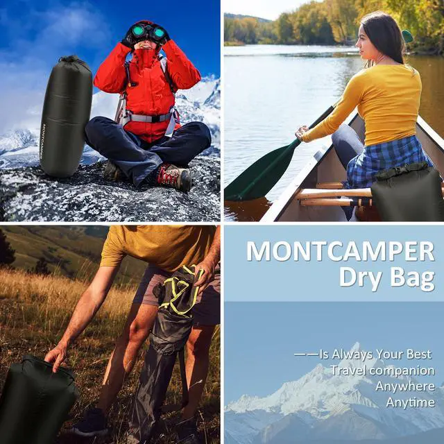 Alt view image 7 of 7 - Waterproof Dry Bag 5L 30D Nylon Roll Top Dry Sack with PU Coating, Lightweight Water-Resistant Storage for Kayaking, Camping, Hiking, Fishing & Beach (Black)