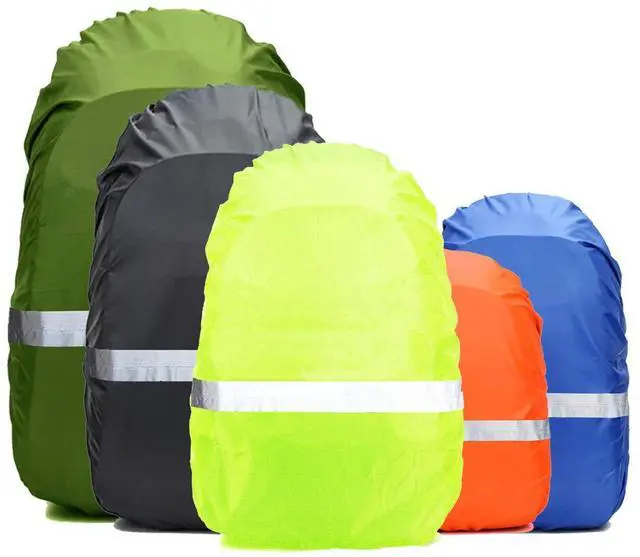 Main image of Hi-Visibility Backpack Rain Cover with Reflective Strip 100% Waterproof Ultralight Backpack Cover, Storage Pouch, Anti-Slip Cross Buckle Strap, for Hiking, Camping, Biking, Outdoor, Traveling