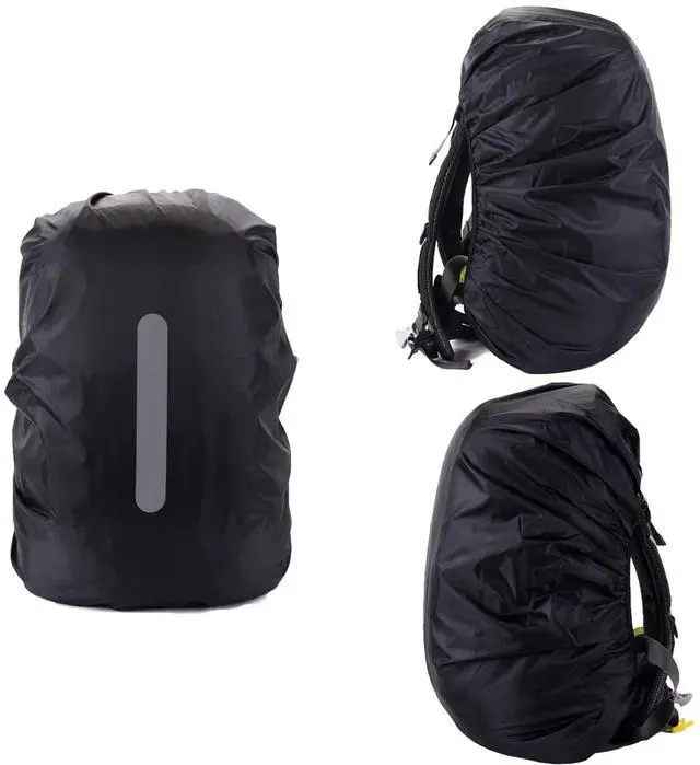 Alt view image 2 of 7 - 2 Pack Waterproof Backpack Rain Cover, Ultralight Compact Portable Reflective Backpack Rain Cover,for Hiking, Camping, Traveling