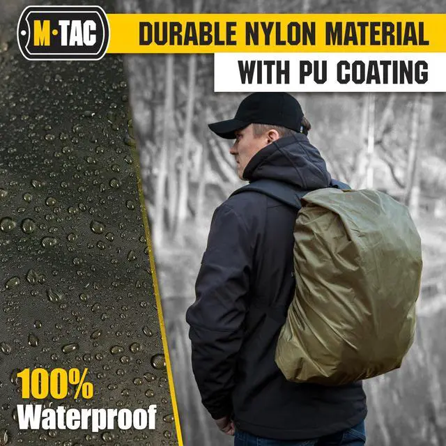 Alt view image 5 of 7 - Backpack Rain Cover Waterproof - Bag Rain Cover 50-60L - for Hiking Travel Camping Military (Olive, Large)
