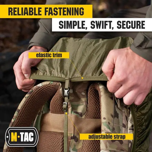 Alt view image 6 of 7 - Backpack Rain Cover Waterproof - Bag Rain Cover 50-60L - for Hiking Travel Camping Military (Olive, Large)