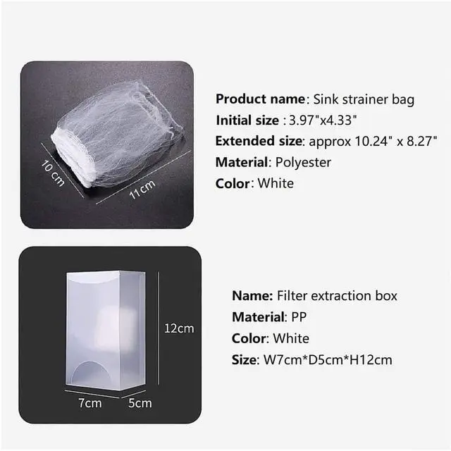 Alt view image 2 of 7 - Kitchen Sink Strainer Mesh Bag- 200 PCS Disposable Sink Net Strainer Filter Bags for Sink Drain for Collecting Kitchen Food Waste Leftover Garbage
