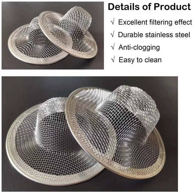 Alt view image 3 of 7 - 25PCS Bathroom Mesh Sink Drain Strainer, 2.75" & 2.125'' Stainless Steel Slop Basket Filter Trap, Mesh Tub Strainer Bathtub Drain Filter Screen for Bathroom Bathtub Laundry Lavatory Balcony RV Utility