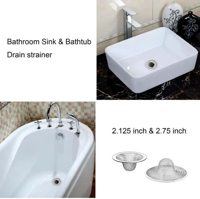 Alt view image 4 of 7 - 25PCS Bathroom Mesh Sink Drain Strainer, 2.75" & 2.125'' Stainless Steel Slop Basket Filter Trap, Mesh Tub Strainer Bathtub Drain Filter Screen for Bathroom Bathtub Laundry Lavatory Balcony RV Utility
