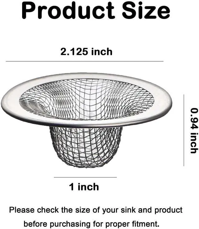 Alt view image 2 of 7 - 20Pcs Small Drain Mesh Basket, 2.125'' Bathroom Sink Drain Strainer Screen Mesh Sink Strainer Hair Catcher Drain Filter Cover for Bathtub Lavatory RV Laundry Shower Floor Utility Sink Drain