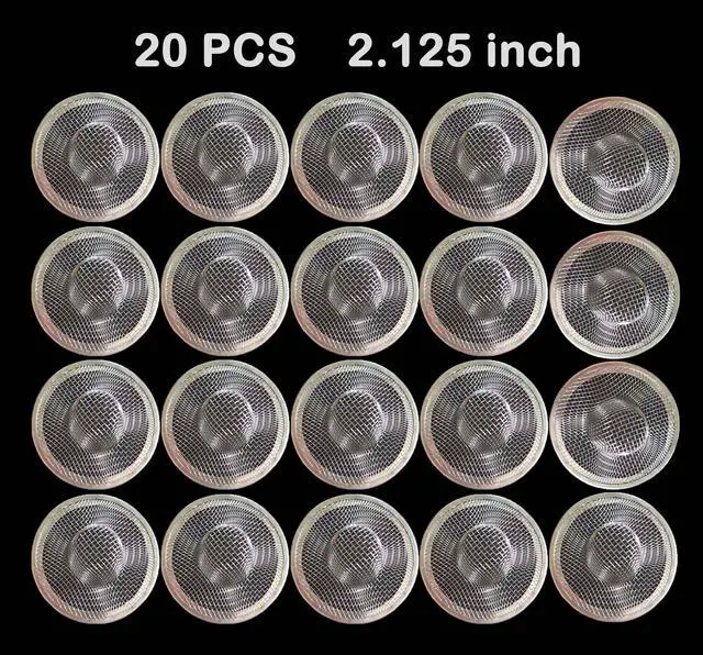 Alt view image 6 of 7 - 20Pcs Small Drain Mesh Basket, 2.125'' Bathroom Sink Drain Strainer Screen Mesh Sink Strainer Hair Catcher Drain Filter Cover for Bathtub Lavatory RV Laundry Shower Floor Utility Sink Drain