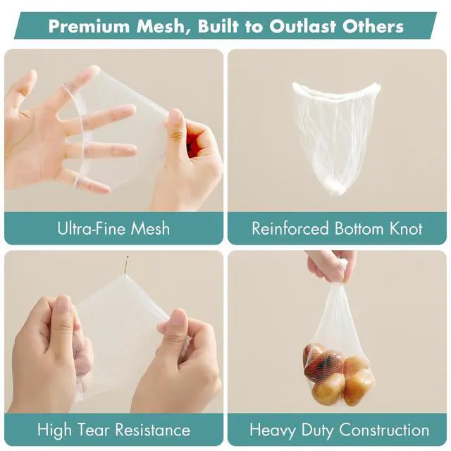 Alt view image 6 of 7 - 200 Pack Kitchen Sink Strainer Mesh Bag, Anti-Clogging Disposable Sink Drain Covers, Kitchen Essentials Sink Filter Nets, Fits Most Sink Strainers (4.0 x 4.0 Inch)