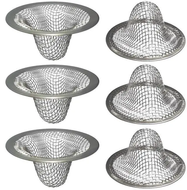 Main image of 1.0" Bathroom Sink Drain Strainers, 6PCS Drain Hair Catchers for Laundry, Mop Pool, Utility, Slop, RV Sink, Stainless Steel Drain Filter