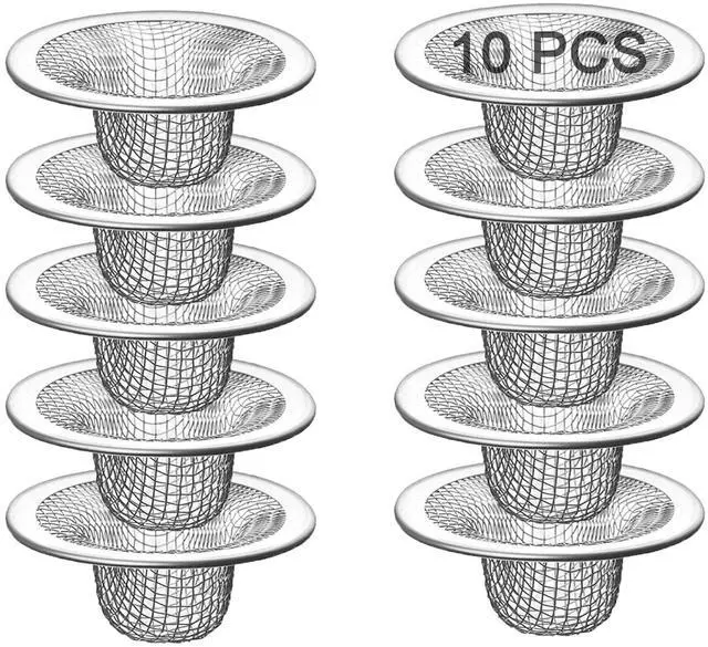 Main image of 10PCS Mesh Sink Drain Strainer Bathroom, 2.75" Stainless Steel Slop Basket Filter Trap Hair Catcher, Tub Drain Screen Filter Cover Mesh Bathroom Bathtub RV Laundry Lavatory Balcony Utility