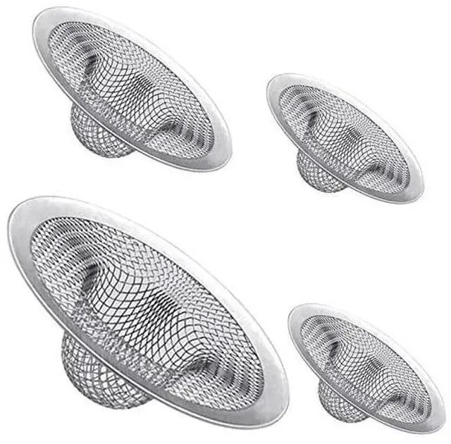 Alt view image 2 of 6 - 4PCS Heavy Duty Stainless Steel Sink Strainer,Sink Basket Set, Fits Most Kitchen Sinks 4.5'', Bathroom Sinks 2.75'',Shower Drains