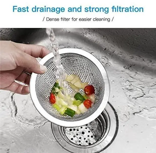 Alt view image 6 of 6 - 4PCS Heavy Duty Stainless Steel Sink Strainer,Sink Basket Set, Fits Most Kitchen Sinks 4.5'', Bathroom Sinks 2.75'',Shower Drains