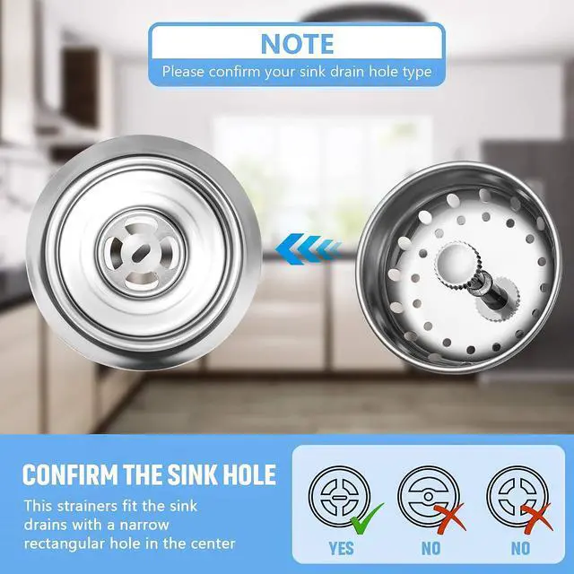 Alt view image 3 of 7 - 3 Pcs Kitchen Sink Drain Strainer and Stopper Stainless Steel Garbage Disposal Plug with Handle Universal Anti-Clogging Kitchen Sink Filter Sieve Basket Strainer(Silver)