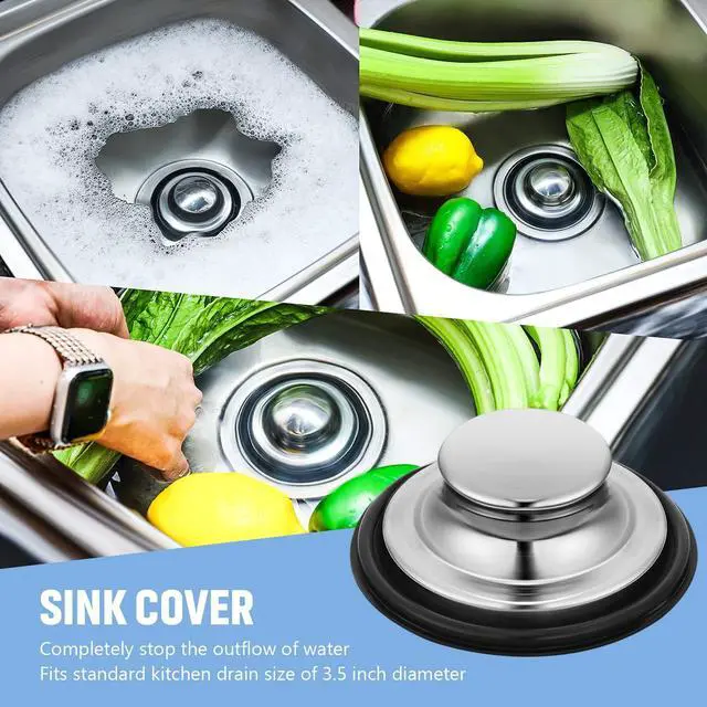Alt view image 5 of 7 - 3 Pcs Kitchen Sink Drain Strainer and Stopper Stainless Steel Garbage Disposal Plug with Handle Universal Anti-Clogging Kitchen Sink Filter Sieve Basket Strainer(Silver)