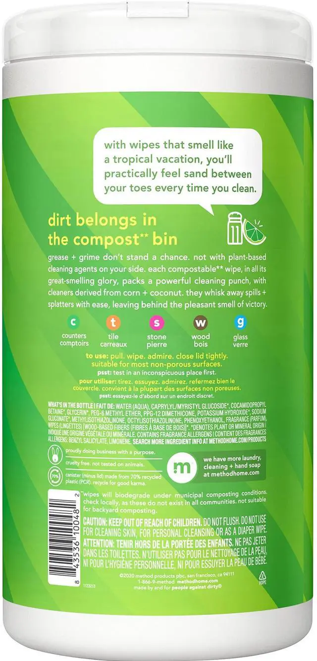Alt view image 2 of 3 - Lime & Sea Salt All Purpose Cleaning Wipes, 70 CT