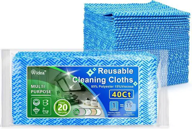 Main image of Cleaning Wipes, Multi-Purpose Towel Reusable Cleaning Cloths 40Ct(1 Pack), Domestic Wipes, Dish Cloths(12''x24'')