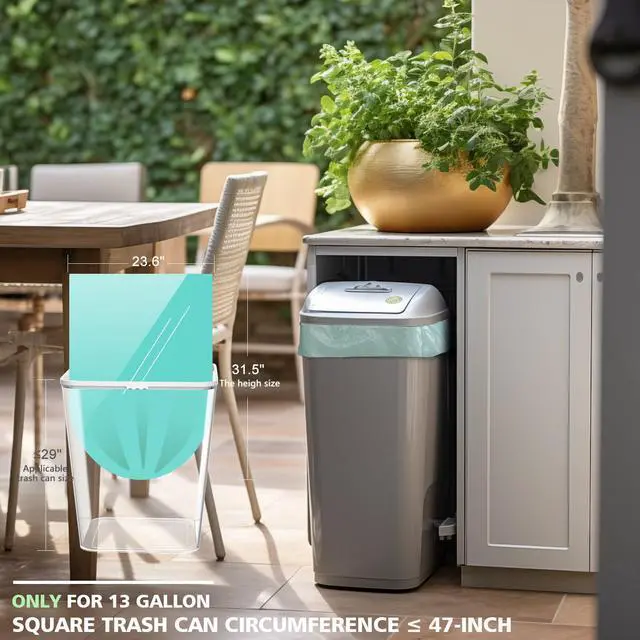 Alt view image 5 of 6 - Compostable Trash Garbage bags,13-15 Gallon Tall Kitchen Trash Bags,Heavy Duty Unscented 1.18Mils 55 Liter,60 Count,Strong Thicken Rubbish Waste Can Liners for Kitchen Garden Home
