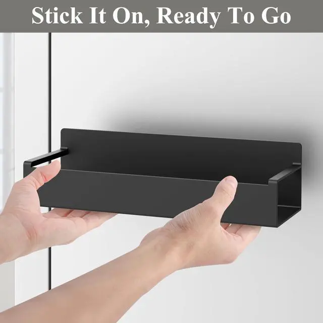 Alt view image 5 of 7 - 4 Pack Magnetic Spice Rack Organizer for Refrigerator and Oven, Black Fridge Organizers and Storage for Kitchen