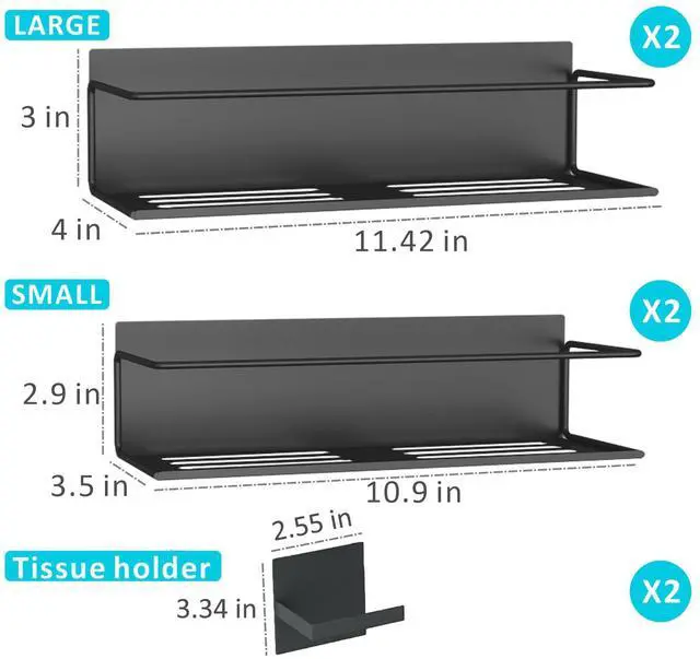 Alt view image 2 of 7 - Magnetic Spice Rack For Refrigerator, Magnetic Fridge Shelf For Kitchen, Magnetic Shelf For Fridge Space Saving Black 4 Pack With Magnetic Paper Towel Holder