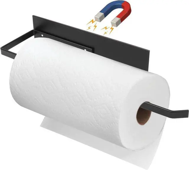 Main image of Paper Towel Holder, Magnetic Paper Towel Holder for Fridge, Toilet Paper Roll Holder Magnet Towel Rack Wall Mount Fridge Organizer for Paper Towels Rolls Bathroom Pantry RV Kitchen Storage