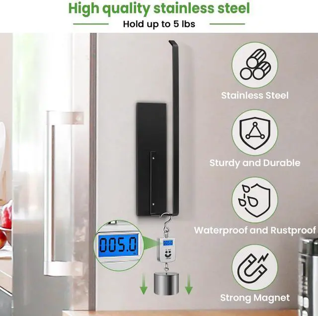 Alt view image 7 of 7 - Paper Towel Holder, Magnetic Paper Towel Holder for Fridge, Toilet Paper Roll Holder Magnet Towel Rack Wall Mount Fridge Organizer for Paper Towels Rolls Bathroom Pantry RV Kitchen Storage