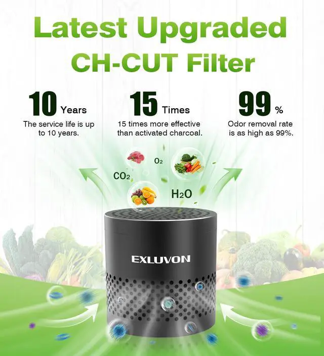 Alt view image 3 of 7 - Refrigerator Deodorizer, Fridge Odor Eliminator Lasts for 10 Years, Household Essentials Fridge Smell Eliminator, More Effective Than Baking Soda and Bamboo Charcoal Air Purifying Bag, Black