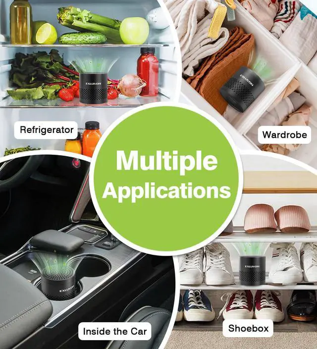 Alt view image 6 of 7 - Refrigerator Deodorizer, Fridge Odor Eliminator Lasts for 10 Years, Household Essentials Fridge Smell Eliminator, More Effective Than Baking Soda and Bamboo Charcoal Air Purifying Bag, Black