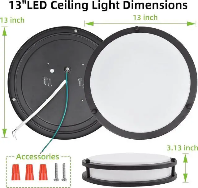 Alt view image 4 of 7 - 13 inch Flush Mount LED Ceiling Light Fixture, 2700K/3000K/3500K/4000K/5000K Adjustable Ceiling Lights, Oil Rubbed Bronze Saturn Dimmable Lighting for Hallway Bathroom or Kitchen, ETL Listed