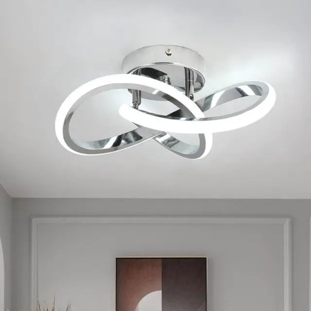 Main image of Hallway Light Acrylic Modern LED Ceiling Light Fixtures Cool White 6000K Close to Ceiling Lights for Bedroom Bathroom Kitchen Balcony Corridor Stair Aisle Curved Creative Design Celing lamp