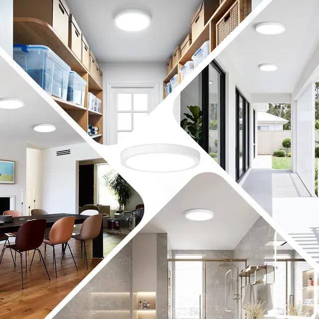 Alt view image 7 of 7 - LED Flush Mount Ceiling Light, 7 Inch Dimmable LED Ceiling Light Fixture 15W 100W Equivalent, 1200LM 5000K Daylight White Ultra Thin Flat Led Lights for Kitchen, Bedroom, Hard-wired Closet Light