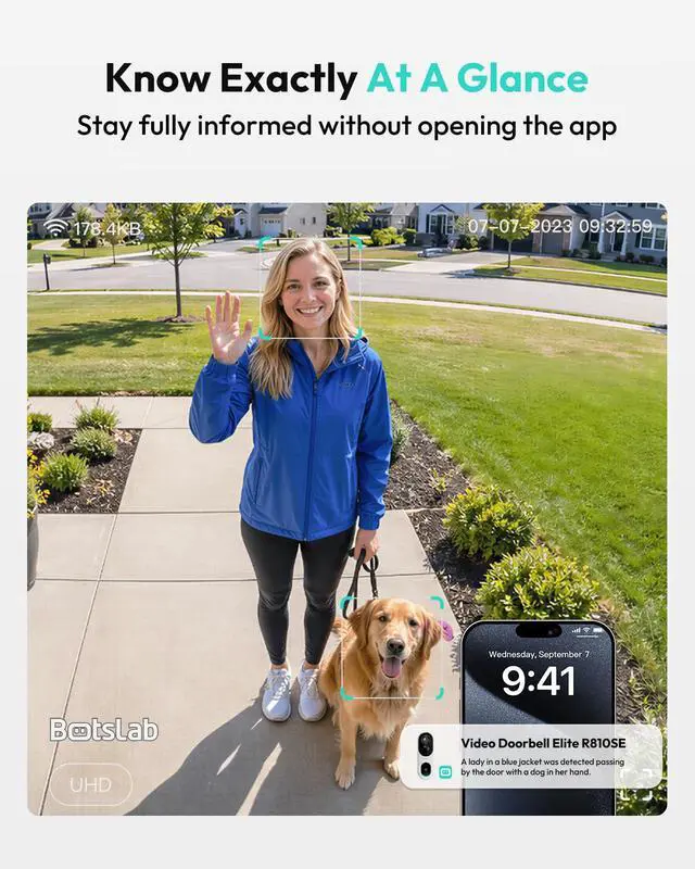 Alt view image 6 of 7 - 2K Doorbell Camera Wireless with Head-to-Toe View, No Monthly Fee, Video Doorbell with 2-Way Audio, Human Detection, Package Recognition, 150 Day Battery Life, Easy Installation, 2.4Ghz WiFi