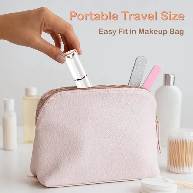 Alt view image 5 of 6 - Facial Hair Removal Eyebrow Trimmer - Facial Shaver Device 2 in 1 Remover for Face Peach Fuzz Eyebrow Nose Ear Hair Chin Lips Armpit with LED Light Rechargeable for Women Men Travel Size (White)
