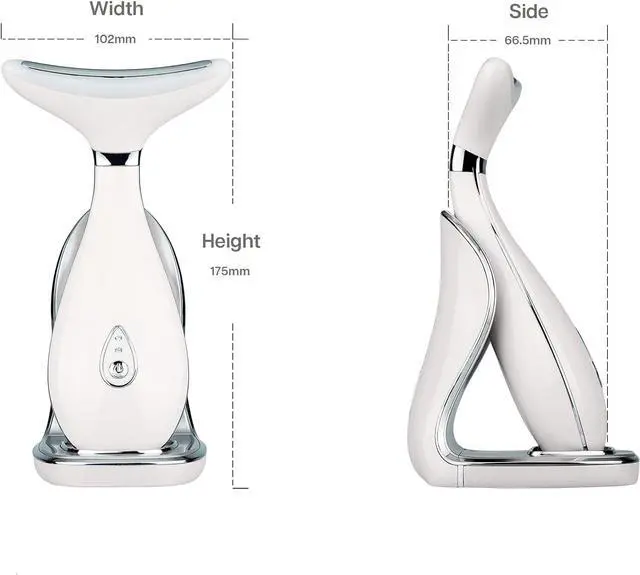 Alt view image 6 of 6 - Lily Neck Face Massager, Face Sculpting Tool, Skin Rejuvenation Device with Thermal, Triple Action LED and Vibration, for Anti-Aging, Lifting and Tightening Sagging Skin (Pearl White)