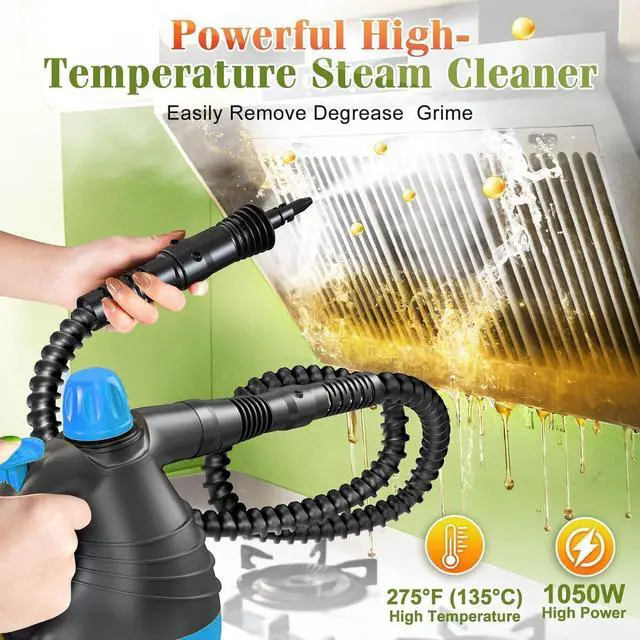 Alt view image 2 of 7 - Handheld Steam Cleaner, Fast Heating High-Temperature Steam for Multi-Surface Cleaning, Portable Steam Cleaner for Home Use with 9 Accessories, Steamer for Cleaning Kitchen Bathroom Tile and Car(Blue)