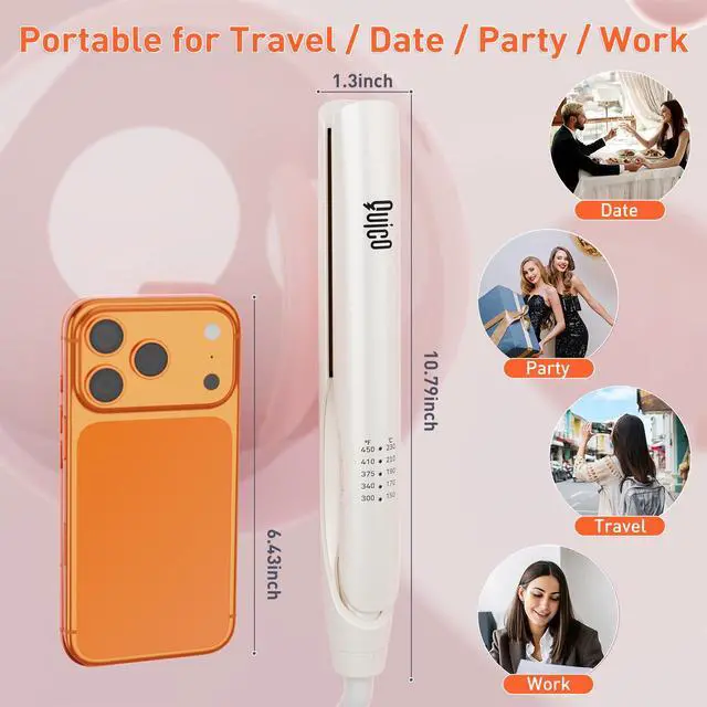 Alt view image 2 of 7 - Hair Straightener, 100-240V Dual Voltage Straightener and Curler