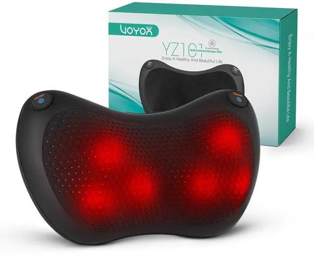 Main image of Shiatsu Neck and Back Massager with Heat - 3D Kneading Deep Tissue Massage Pillow for Lower Back, Shoulder, Calf, Foot, Use at Home, Office YZ101 (Dark Black)
