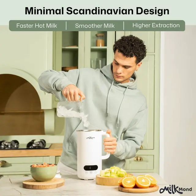 Alt view image 3 of 5 - 8-in-1, Nut Milk Maker Machine, Creamy Almond Milk, Oat Milk, Soy Milk, Soup Maker & Smoothies | 10 Stainless Steel Blades, Auto-Clean, Boil Water/Keep Warm | 12-Hour Delay Start, 32 oz
