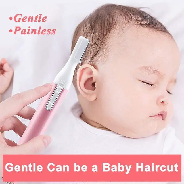 Alt view image 4 of 6 - Electric Eyebrow Trimmer for Women, Facial Hair Razor Removal for Men, Mini Epilator for Bikini, Remover for Face, Chin, Peach Puzz, Lips, Body, Arms, Legs, Battery Operated (Pink)