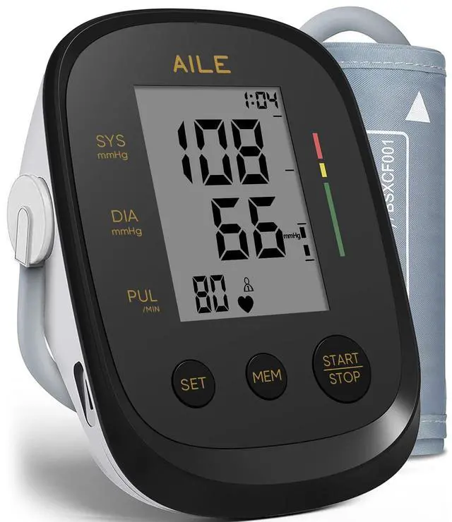 Main image of Blood Pressure Monitor,Aile Blood Pressure Machine Upper Arm Large Cuff(8.7"-16.5" Adjustable),Automatic high Blood Pressure Cuff for Home use (Black)