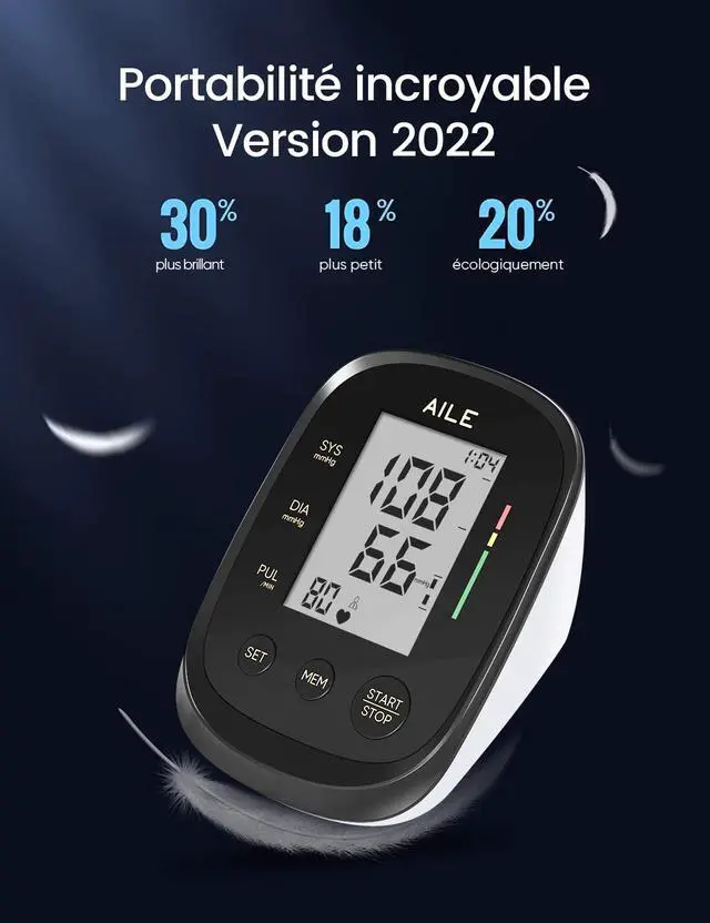 Alt view image 4 of 7 - Blood Pressure Monitor,Aile Blood Pressure Machine Upper Arm Large Cuff(8.7"-16.5" Adjustable),Automatic high Blood Pressure Cuff for Home use (Black)