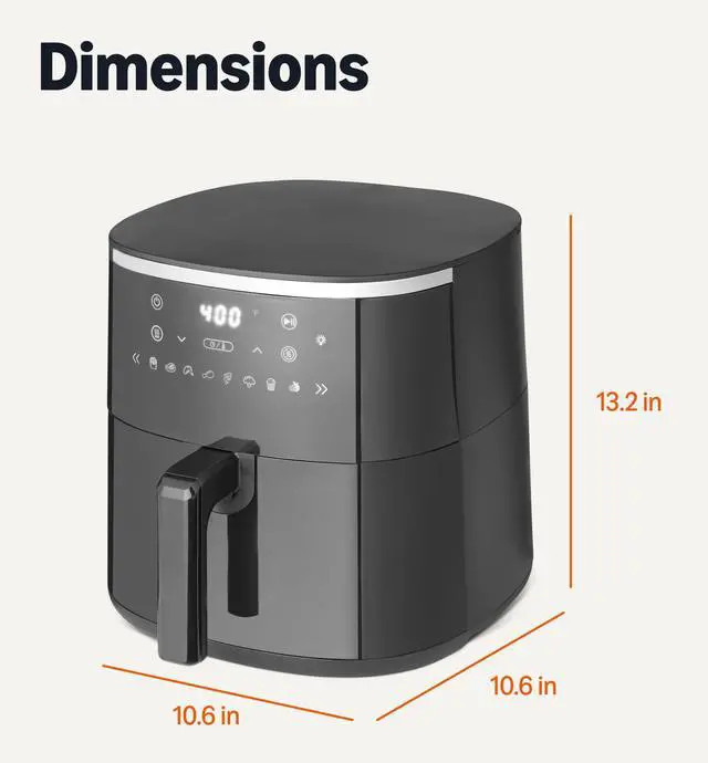 Alt view image 5 of 5 - 4.4-Quart Air Fryer with Easy View Window, 8 Preset Menus, 1400W, Black