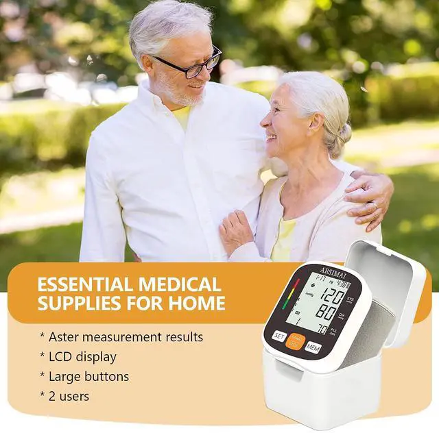Alt view image 6 of 7 - Automatic Wrist Blood Pressure Monitor: Adjustable Cuff + 2AAA Battery and Storage Case - Irregular Heartbeat Detector & 198 Readings Memory Function & Large LCD Screen